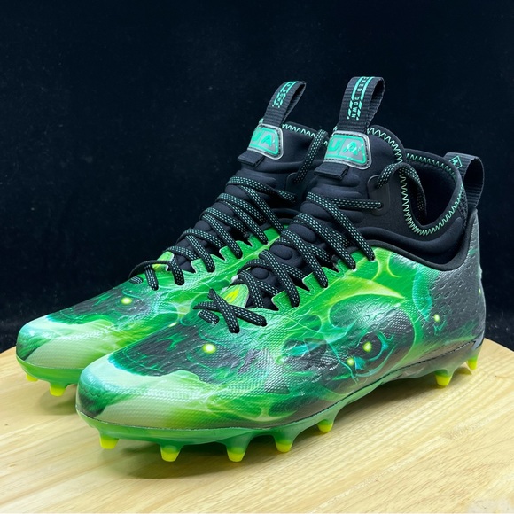 Under Armour Spotlight Lux MC LE Green Slime Football Cleats 3025376 001 Sz 9.5 - Picture 2 of 10
